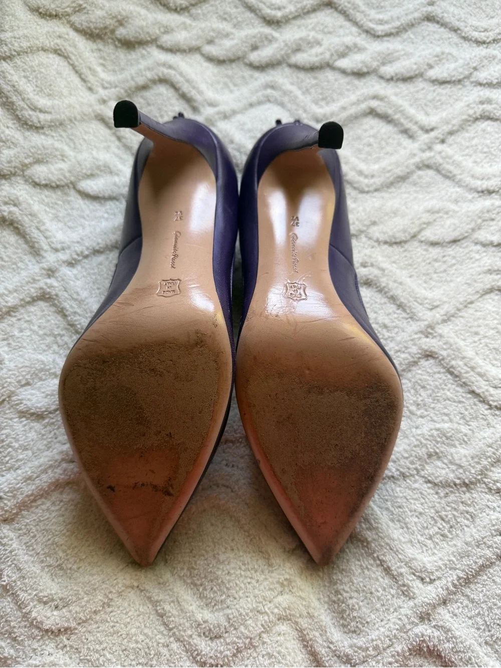 Gianvito Rossi Deep Purple Pointed-Toe Stiletto Pumps